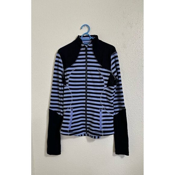 Lululemon FORME Sea Stripe Polar Haze Black Full Zip Sweatshirt Jacket Size 6 - Picture 2 of 7